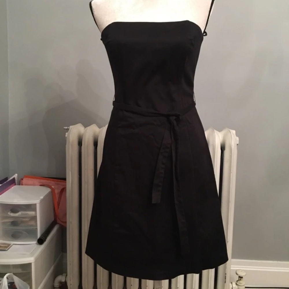 WHBM black strapless dress size 6